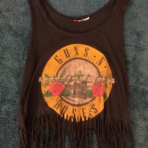 Guns n Roses crop top fringe